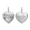 Hand Engraved Design Heart Locket in Sterling Silver with Optional Engraving (31 x 22 mm)