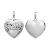 Hand Engraved Design Heart Locket in Sterling Silver with Optional Engraving (31 x 22 mm)