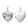 Hand Engraved Design Heart Locket in Sterling Silver with Optional Engraving (31 x 22 mm)