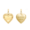 Embossed Heart Locket in 14K Gold Filled with Optional Engraving (20 x 13 mm)