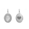 Hand Engraved Design Oval Locket in Sterling Silver with Optional Engraving (23 x 14 mm - 30 x 17 mm)