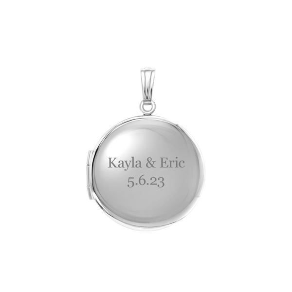 Plain Round Locket in 14K Gold with Optional Engraving (13 mm - 23 mm)