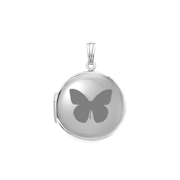 Plain Round Locket in 14K Gold with Optional Engraving (13 mm - 23 mm)