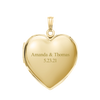 Plain Heart Locket in Sterling Silver 18K Yellow Gold Finish with Optional Engraving (22 x 15 mm - 34 x 26 mm)