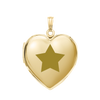 Plain Heart Locket in Sterling Silver 18K Yellow Gold Finish with Optional Engraving (22 x 15 mm - 34 x 26 mm)