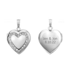 Heart Engraved Design Locket with Austrian Crystals (Not Diamonds) in Sterling Silver with Optional Engraving (28 x 19 mm)