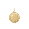 Embossed Round Locket in 14K Gold Filled with Optional Engraving (27 x 19 mm)