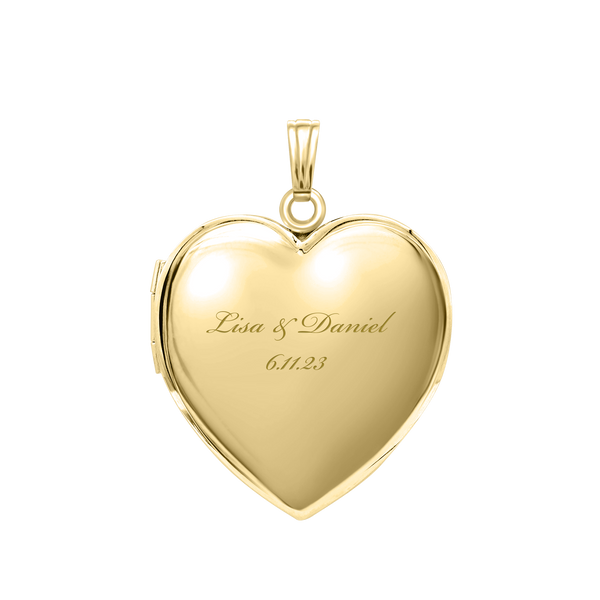 Plain Heart Locket in 14K Gold Filled with Optional Engraving (20 x 13 mm - 30 x 23 mm)