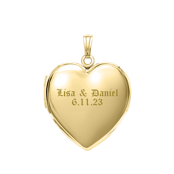 Plain Heart Locket in 14K Gold Filled with Optional Engraving (20 x 13 mm - 30 x 23 mm)