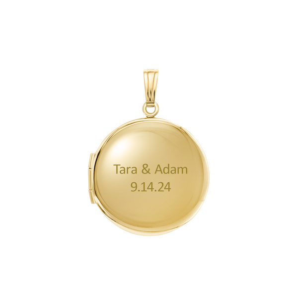 Plain Round Locket in 14K Gold Filled with Optional Engraving (20 x 14 mm - 27 x 19 mm)