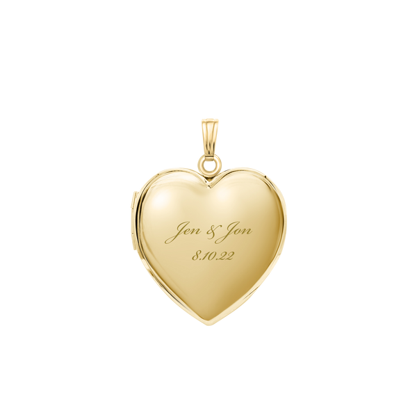 Plain Heart Locket in 14K Gold Filled with Optional Engraving (20 x 13 mm - 30 x 23 mm)