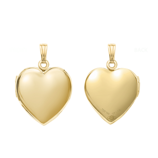 Plain Heart Locket in 14K Gold Filled with Optional Engraving (20 x 13 mm - 30 x 23 mm)