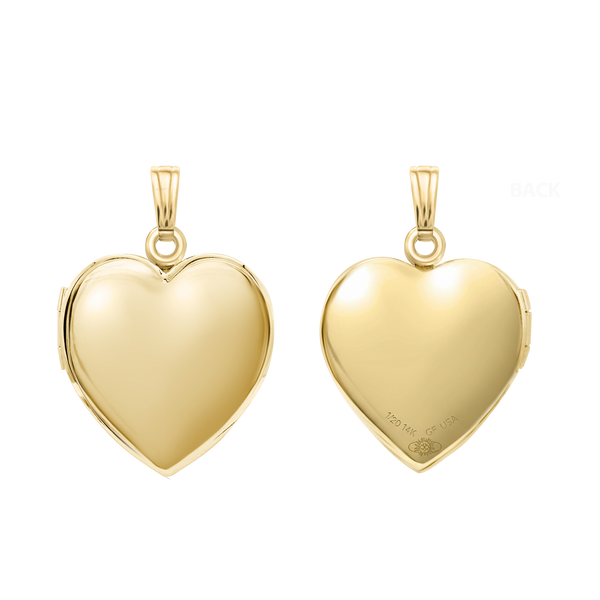 Plain Heart Locket in 14K Gold Filled with Optional Engraving (20 x 13 mm - 30 x 23 mm)