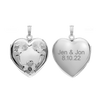 Hand Engraved Design Heart Locket in Sterling Silver with Optional Engraving (34 x 26 mm)