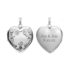 Hand Engraved Design Heart Locket in Sterling Silver with Optional Engraving (34 x 26 mm)