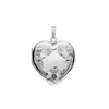 Hand Engraved Design Heart Locket in Sterling Silver with Optional Engraving (34 x 26 mm)