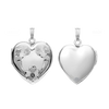 Hand Engraved Design Heart Locket in Sterling Silver with Optional Engraving (34 x 26 mm)