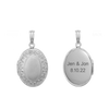 Embossed Oval Locket in Sterling Silver with Optional Engraving (30 x 17 mm)