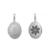 Hand Engraved Design Oval Locket in Sterling Silver with Optional Engraving (23 x 14 mm - 30 x 17 mm)