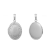 Embossed Oval Locket in Sterling Silver with Optional Engraving (30 x 17 mm)