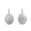 Embossed Oval Locket in Sterling Silver with Optional Engraving (30 x 17 mm)