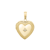 Special Order Only: Embossed Heart Locket with Diamond in 14K Yellow Gold (19 mm)