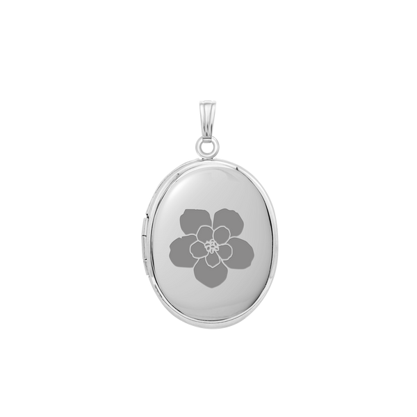 Plain Oval Locket in Sterling Silver with Optional Engraving (23 x 14 mm - 57 x 39 mm)