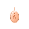 Plain Oval Locket in Sterling Silver 18K Pink Gold Finish with Optional Engraving (23 x 14 mm - 57 x 39 mm)