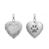 Embossed Heart Locket in Sterling Silver with Optional Engraving (28 x 19 mm)