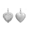 Embossed Heart Locket in Sterling Silver with Optional Engraving (28 x 19 mm)