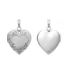 Embossed Heart Locket in Sterling Silver with Optional Engraving (28 x 19 mm)