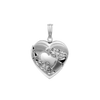 Hand Engraved Design Heart Locket in Sterling Silver with Optional Engraving (28 x 19 mm)