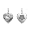 Hand Engraved Design Heart Locket in Sterling Silver with Optional Engraving (28 x 19 mm)