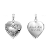 Hand Engraved Design Heart Locket in Sterling Silver with Optional Engraving (28 x 19 mm)