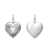 Hand Engraved Design Heart Locket in Sterling Silver  with Optional Engraving (22 x 15 mm)