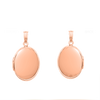 Plain Oval Locket in Sterling Silver 18K Pink Gold Finish with Optional Engraving (23 x 14 mm - 57 x 39 mm)