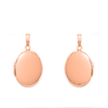 Plain Oval Locket in Sterling Silver 18K Pink Gold Finish with Optional Engraving (23 x 14 mm - 57 x 39 mm)
