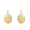 Plain Oval Locket in Sterling Silver 18K Yellow Gold Finish with Optional Engraving (23 x 14 mm - 57 x 39 mm)