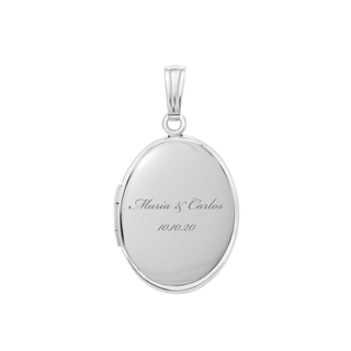 Plain Oval Locket in Sterling Silver with Optional Engraving (23 x 14 mm - 57 x 39 mm)