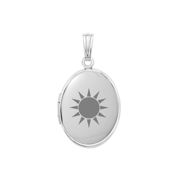 Plain Oval Locket in Sterling Silver with Optional Engraving (23 x 14 mm - 57 x 39 mm)