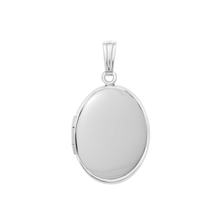 Plain Oval Locket in Sterling Silver with Optional Engraving (23 x 14 mm - 57 x 39 mm)