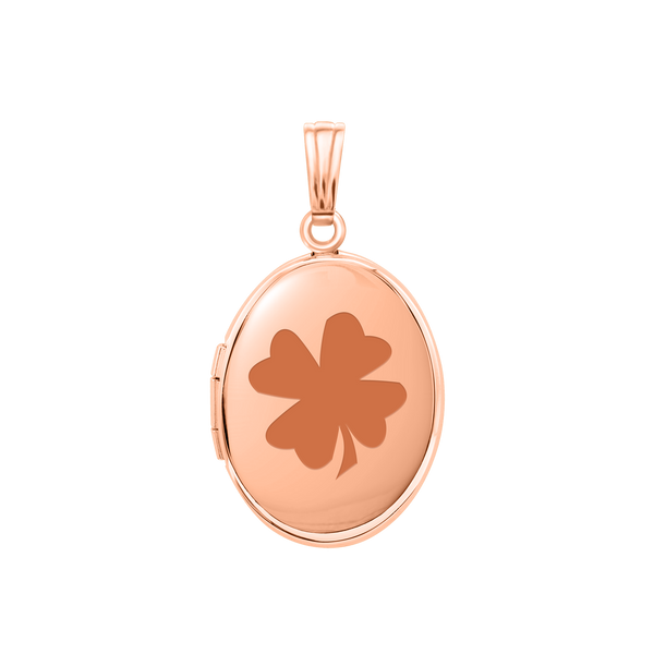 Plain Oval Locket in Sterling Silver 18K Pink Gold Finish with Optional Engraving (23 x 14 mm - 57 x 39 mm)