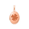 Plain Oval Locket in Sterling Silver 18K Pink Gold Finish with Optional Engraving (23 x 14 mm - 57 x 39 mm)