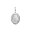 Embossed Oval Locket in Sterling Silver with Optional Engraving (30 x 17 mm)