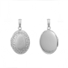 Hand Engraved Design Oval Locket in Sterling Silver with Optional Engraving (23 x 14 mm - 30 x 17 mm)