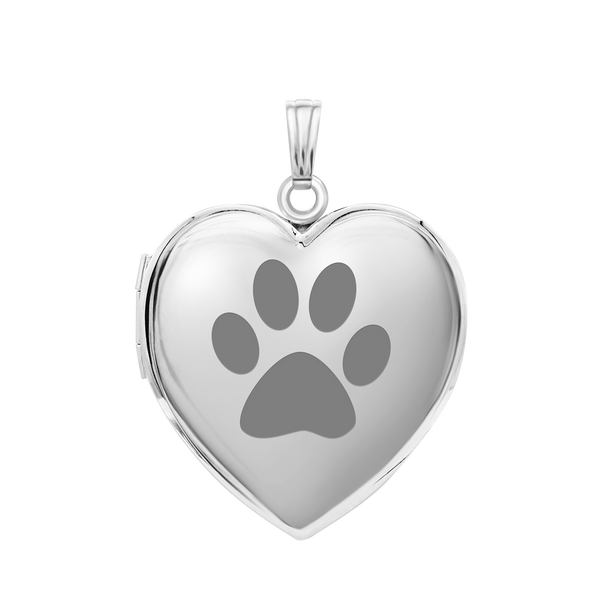 Plain Heart Locket in Sterling Silver with Optional Engraving (22 x 15 mm - 34 x 26 mm)