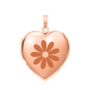 Plain Heart Locket in Sterling Silver 18K Pink Gold Finish with Optional Engraving (22 x 15 mm - 34 x 26 mm)