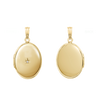 Oval Locket with Diamonds in 14K Gold Filled with Optional Engraving (30 x 16 mm - 38 x 23 mm)