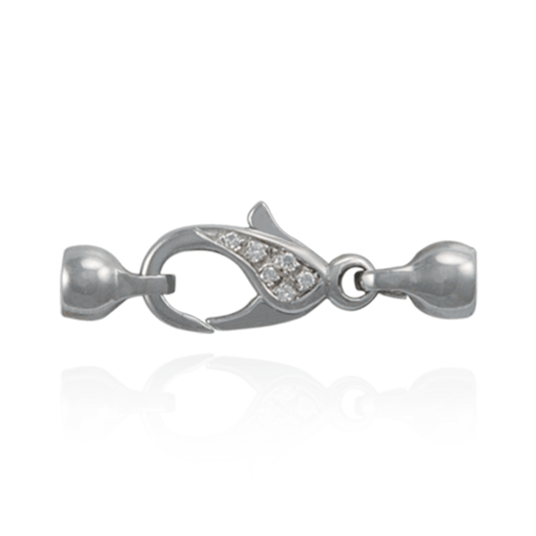 Lobster Pearl Clasps with Diamonds (7 x 26 mm - 11.6 x 38 mm)