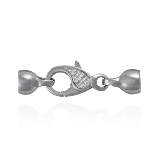 Lobster Pearl Clasps with Diamonds (7 x 26 mm - 11.6 x 38 mm)